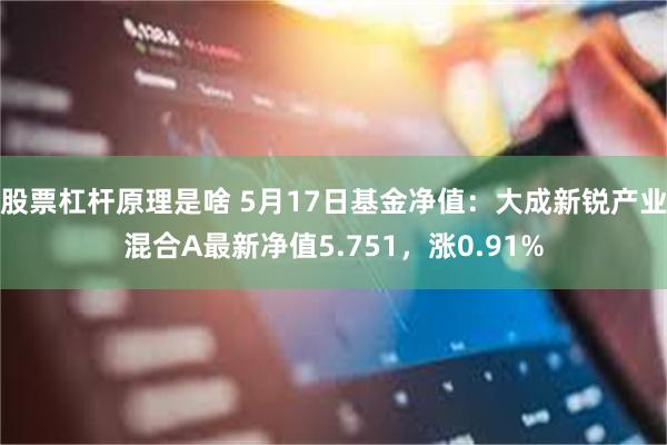 股票杠杆原理是啥 5月17日基金净值：大成新锐产业混合A最新净值5.751，涨0.91%