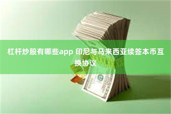 杠杆炒股有哪些app 印尼与马来西亚续签本币互换协议